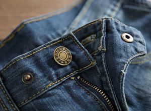 Pantalon droit pour homme <span class=keywords><strong>Bufa</strong></span>, taille plus, en coton, jean de moto, plissé, style punk nostalgique, lavage coloré, bouton OEM ODM - Product Image 5