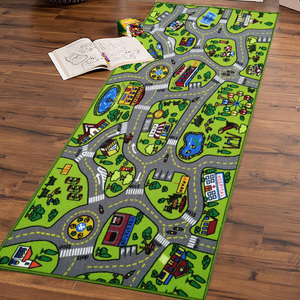 Tùy chỉnh 32x60 ''Washable Home Sử dụng trẻ em chơi <span class=keywords><strong>Mat</strong></span> rug với cuộc sống thành phố Thiết kế Stain kháng Non-Slip Nylon/Polyester - Product Image 3