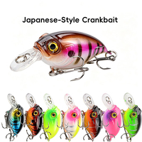 Leurre de pêche flottant crankbait 5,5 cm/8,6 g avec yeux 3D, appât dur en plastique avec hameçon triple pour la pêche au bar, à la truite et au brochet en eau douce