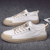 Sepatu Sneakers Kasual Pria Terbaru Harga Grosir, Model Low Top Kanvas, Bernapas, Trendi, Serbaguna, Gaya Korea untuk Skateboard