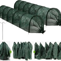 D5915 Serre portable 2-en-1 : Protection solaire et thermique, tunnel de jardin, filet d'ombrage, couverture de rangée pour légumes et plantes