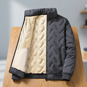 Veste parka décontractée ample en laine d'agneau chaude et imperméable pour homme, automne-hiver 2023, gris - Product Image 3