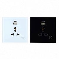 Prise murale intelligente Tuya 16A avec ports USB-A/USB-C, commande vocale Alexa/Google, prise universelle en verre, compatible Wi-Fi