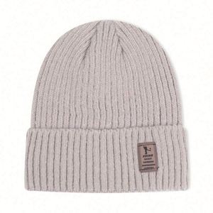 Bonnet tricoté personnalisé avec logo d'usine, couleur unie, pour homme, doublé polaire, pour l'hiver, avec protection des oreilles, idéal pour le cyclisme - Product Image 2