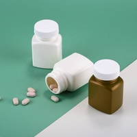 90ML Carré En Plastique HDPE Pilule Capsule Couvercle De Sécurité PP PE Médicament Bouteille Pharmacie Conteneur Suppléments Vitamines Protéines Alimentaire