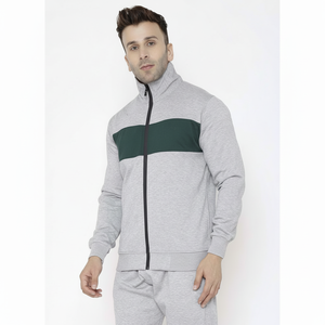 Survêtement à capuche élégant et confortable à blocs de couleurs pour hommes, respirant pour les vêtements décontractés d'hiver et les activités sportives - Product Image 1