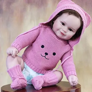 Nieuw Geboren Poupee Reborn Bebebekler Baby Poppen Realistisch Zwart Meisje Pvc Vinyl Echte Baby Poppen Voor Kinderen