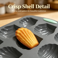 Ensemble de moules à madeleines en silicone, 9 cavités et 12 cavités, plateau à gâteaux en forme de coquille avec poignées pour la cuisson au four