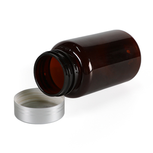 ขวดกลม PET ขนาด150มล. 250มล. พร้อมฝาปิดสีทองแบบพ่นสีใสเกรดอาหารสำหรับยาเหล็กบริการ OEM - Product Image 3