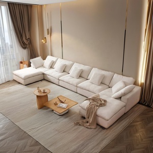 Mỹ có thể tháo rời Bìa tối giản trong nhà sofa Modular đám mây Linen sofa với Ottoman ghế sofa phòng khách sofa - Product Image 4