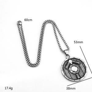 Collar con colgante de escudo vikingo yunnique, joyería de plata tibetana para hombre, regalo, diseño geométrico, accesorio de moda asimétrico - Product Image 5