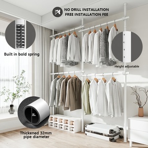Perchero Metálico YIJIALE con Diseño <span class=keywords><strong>de</strong></span> Escalones para Armario, Cocina y Balcón - Perchero Moderno que Ahorra Espacio para Vestidos Largos - Product Image 3