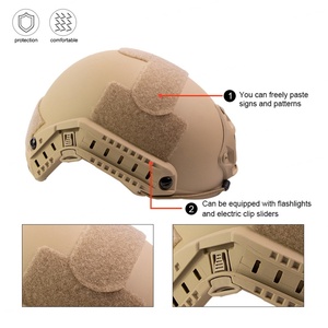 Casco Táctico de Corte Alto Color Bronceado con Correa Ajustable, Material ABS Compuesto Resistente al Agua - Product Image 4