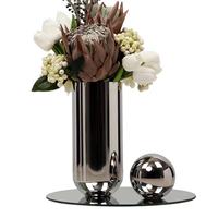 Vase à fleurs créatif en acier inoxydable, forme géométrique, design moderne et simple, décoration de bureau personnalisée en métal pour la maison, vente en gros