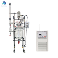 Reactor de Destilación de Laboratorio de Doble Capa de Vidrio Automático Yangmai de 20L con Tubo Guía de Aire de Titanio para Olla de Reacción