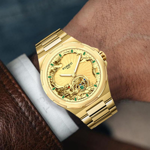 Relojes Mecánicos de Lujo para Hombre, Caja de Acero Inoxidable Dorado de 42 mm, Resistentes al Agua hasta 50 m, Edición Limitada, Reloj Automático con Esfera Dorada - Product Image 2