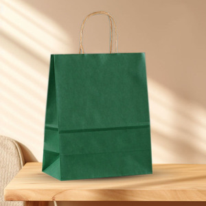 Fabricante de bolsas de papel Kraft con impresión de logotipo personalizado, papel reciclado, bolsa de compras de papel artesanal Kraft blanco y marrón con asas para regalo - Product Image 5