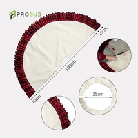 Prosub personnalisé arbre de Noël jupe tapis Sublimation blanc volants Buffalo Plaid noël lin arbre jupe