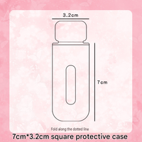 Étui de protection carré transparent en PVC pour badges d'anime et de manga, porte-clés, pochette de présentation anti-usure, accessoire de rangement pour objets de collection