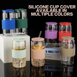 Juego de 2 Tapas de Silicona Reutilizables y Ecológicas de 16 oz, Funda Universal a Prueba de Fugas para Vasos, Tazas Mason, Accesorios Portátiles - Product Image 4