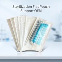 Pochette plate de stérilisation thermoscellable en film CPP PET pour papier médical 60 g/m² certifiée CE avec indicateur EO STEAM FORM
