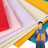Tela de Lona de Poliéster y Algodón, Teñida Lisa, Resistente y Antiarrugas, Económica, para Uniformes de Trabajo para Niños, Ropa Industrial