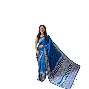 Green Silk Saree With Embroidery Traditional Women's Wear India Pakistan <b>Wedding</b> Engagement All Seasons - Product Image 1