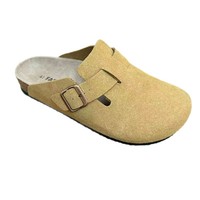 Mules en daim véritable de haute qualité, légères, antidérapantes, en EVA, unisexes, pantoufles en cuir de luxe pour femmes