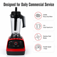 Mixeur Commercial 2,5 L Haute Performance Grande Vitesse pour Smoothies, Lait, Thé, Restaurant, Cuisine, Broyeur à Glace