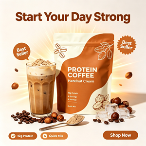 Poudre de protéines de <span class=keywords><strong>noisette</strong></span> au café GMP sous marque privée, 10g de protéines instantanées par dose post-entraînement pour femmes, OEM MOQ 50 boîtes - Product Image 3