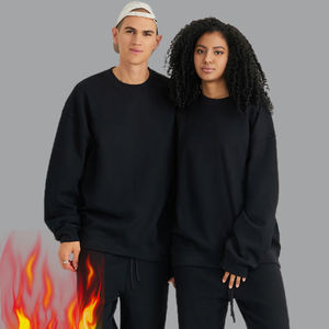 High Quality <b>White</b> Cotton Hoodie Wholesale OEM Plush Plain Dyed Crewneck <b>Jogger</b> - Product Image 5