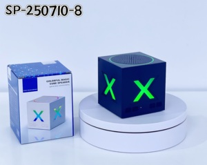 RGB <strong>Cube</strong> Bluetooth <strong>Speaker</strong> 6W Portable Wireless Audio <strong>Box</strong> with TF Card Slot FM Radio TWS AUX LED Lights Colorful Mini <strong>Sound</strong> <strong>Box</strong> - Product Image 1