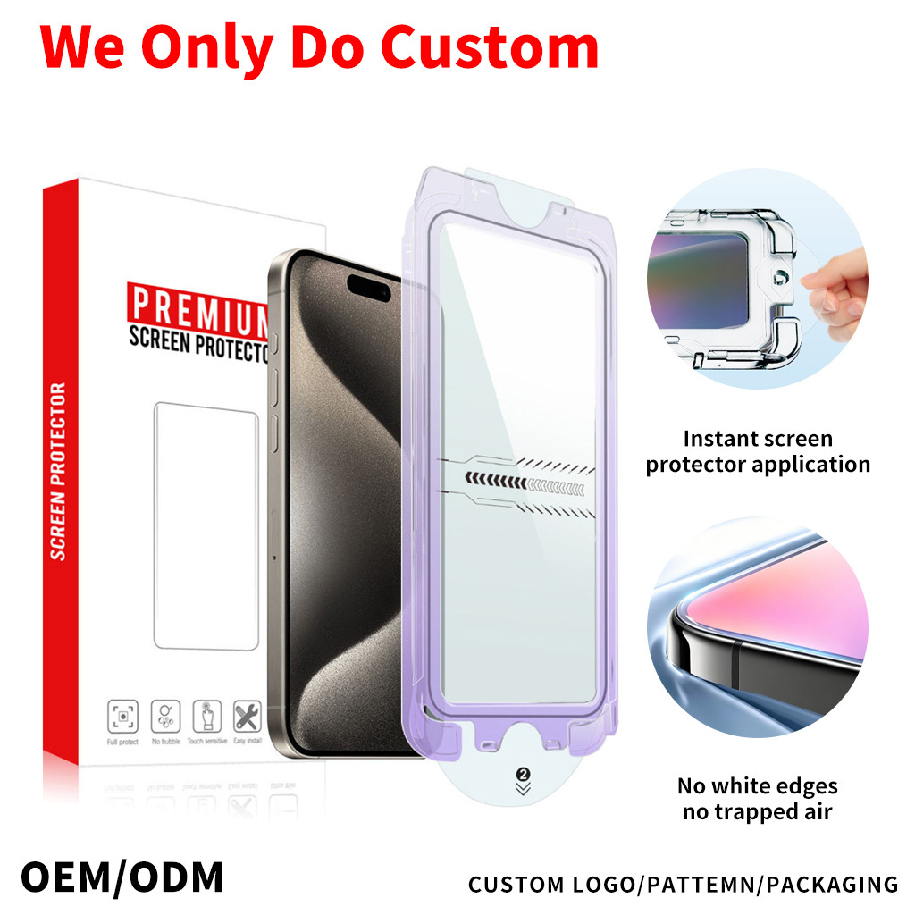 <strong>Screen</strong> <strong>Protector</strong> <strong>Installation</strong> <strong>Kit</strong> OEM for IPhone15 Series Tempered Glass <strong>Screen</strong> <strong>Protector</strong> with New Auto Alignment Tool Dust Free