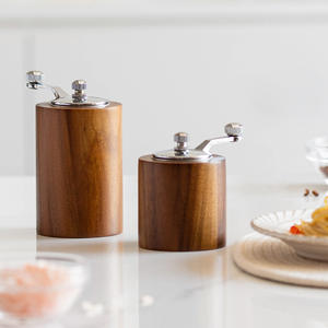 Moulin à café portatif portatif avec conception de <span class=keywords><strong>grain</strong></span> de bois de meulage réglable Nouveau produit transfrontalier-Moulin à café Peppers - Product Image 3