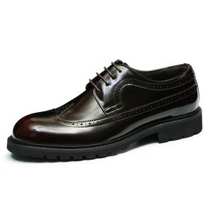 Zapatos Oxford de Hombre con Cordones, Estilo 2026, Diseño a Cuadros, Parte Superior de Cuero Vacuno, Entresuela de Goma, Cómodos y Antideslizantes - Product Image 2
