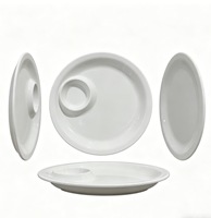 Services de vaisselle en mélamine blanche commerciale, écologiques, incassables et compatibles lave-vaisselle pour restaurants, hôtels et traiteurs