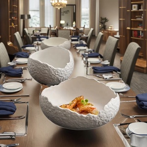 Bol à soupe en grès en céramique bol à salade de service de mélange de fruits irrégulier pour la vaisselle de restaurant - Product Image 5