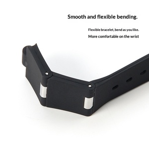 Adapté au bracelet Baigree 22 24 mm PU noir convexe 8 mm Marques étanches Montre souple de Shenzhen pour hommes et femmes - Product Image 4