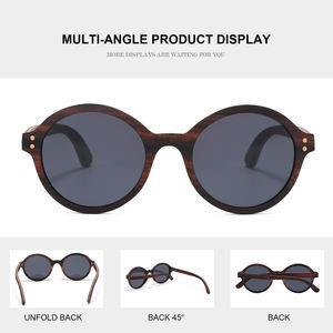 2025 Popular nueva moda monopatín gafas de sol de madera marco redondo primavera bisagra gafas de sol de colores gafas de sol polarizadas mujeres - Product Image 2