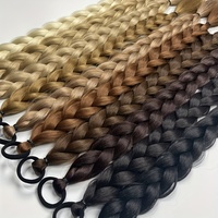 Perruque queue de cheval 24 pouces, tresse en queue de cheval, accessoire capillaire, tresse torsadée, longue tresse, corde à cheveux, tresse boxe, cheveux à double trame machine, tendance