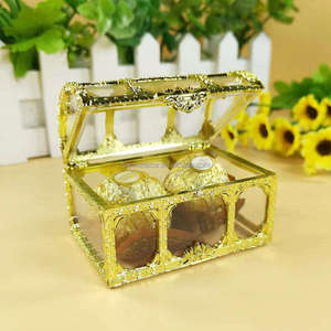 Grande boîte à trésors en plastique, boîte à dragées, boîte à bonbons, or, argent, sucre, amandes, boîte cadeau pour fête, <span class=keywords><strong>mariage</strong></span>, baptême, anniversaire - Product Image 3
