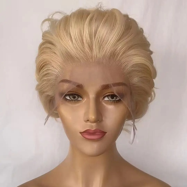 Alia Pixie 12a Blonde 613 Pixie Short Lace Wig Hot Selling Perruque Pixie Cut Wig Human Hair 613 Color Lace Frontal and Closure