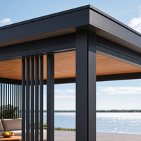 Pergola motorisée rétractable en aluminium à commande tactile pour jardin extérieur, vente en gros fabricant