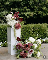 Bouquet de fleurs artificielles blanches et vertes en gros pour mariage, centre de table, arrangement floral décoratif