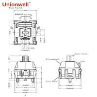 Unionwell pc ordinateur fils personnalisés commutateur mécanique de jeu commutateur de touches de clavier à axe inductif