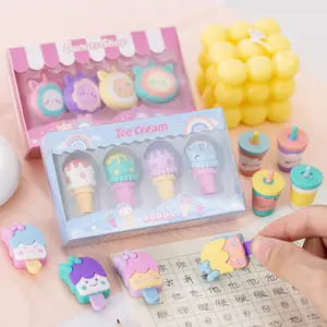 Atacado Estudante Prêmio Bonito Dos Desenhos Animados Papelaria Destacável Mini Ice Cream Eraser Set