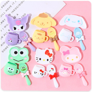 Cartoon Resin Cup Spoon Set Irregular Shape Hand Painted Artistic <b>Craft</b> Decor For Diy Projects - Product Image 1