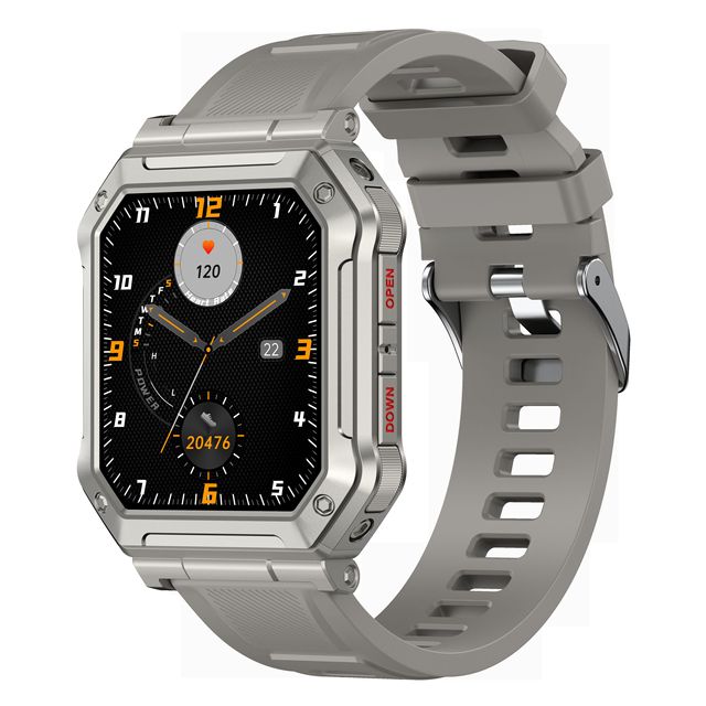 IP68 Waterproof 1.91" Square Smartwatch Digital UI OGS Full Touch 24H Heart Rate + SpO2 Magnetic Charging Outdoor Sports