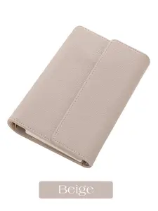 6 Colored Ready-to-Ship Litchi Leather A6 Cash Planner Binder Wallet As Ring Handbags With Fly Leaf Clear Envelope Available