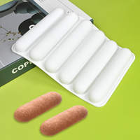 Moule à Mousse en Silicone Eclair à 6 cavités Moule à Gâteau Antiadhésif 3D pour Dessert Français pour Pâtisserie Savon au Chocolat et Crème Glacée